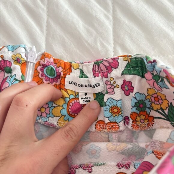 Love On A Hanger Juniors Size 9 Floral Flower Mini Skirt Hippie Boho Bohemian - Picture 2 of 6